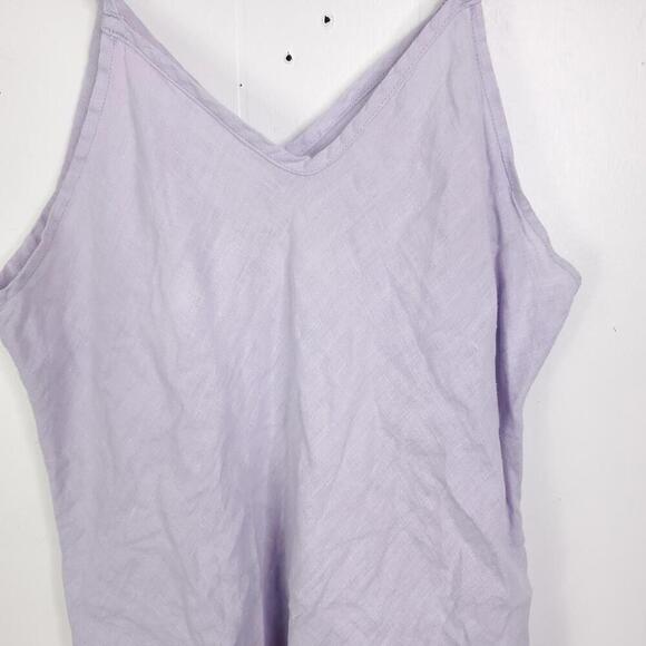 Flax Dress Womens Small Linen Mini Tank Sleeveless Lavender Sustainable Natural - Picture 3 of 8